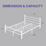 Full Size Bed Frame with Headboard and Footboard,Heavy Duty Steel Slats Support Metal