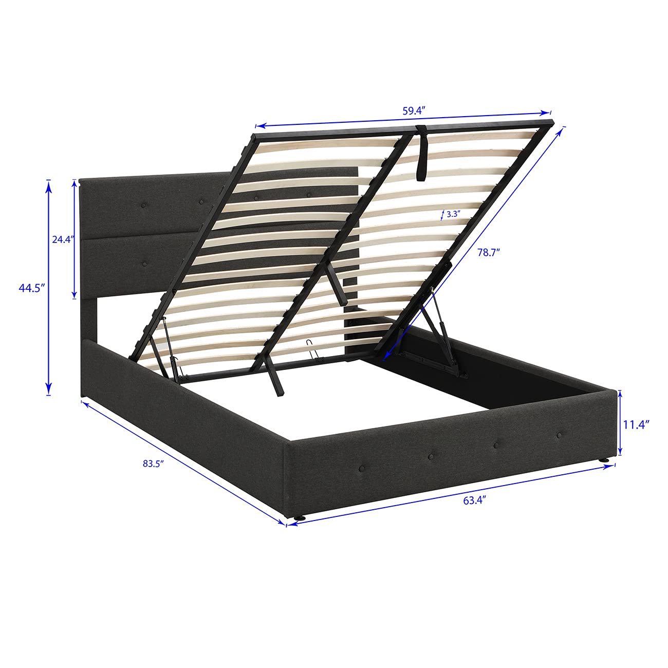 Upholstered Queen beds Lift Up Storage Platform Bed Frame