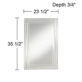 Rectangular Vanity Decorative Wall Mirror Modern Clear Mirrored Glass Layered Overlapping