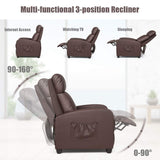 Recliner Chair PU Leather Recliner with Massage Function Small Reclining Chair