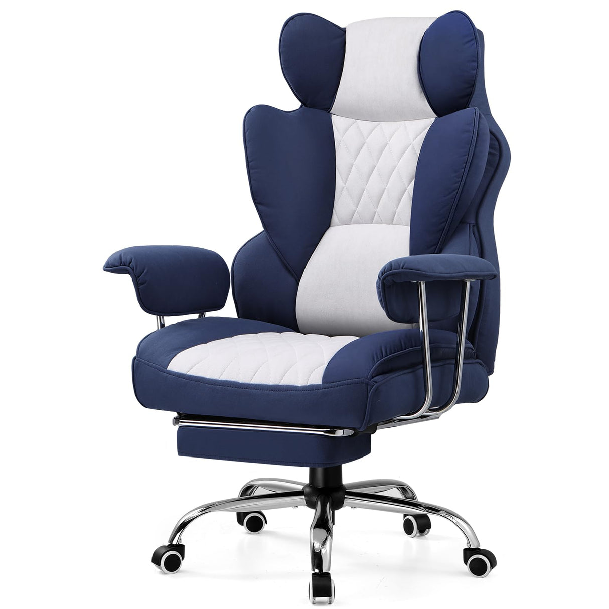 Ergonomic Gaming Chair with Pocket Spring Lumbar Support and Footrest
