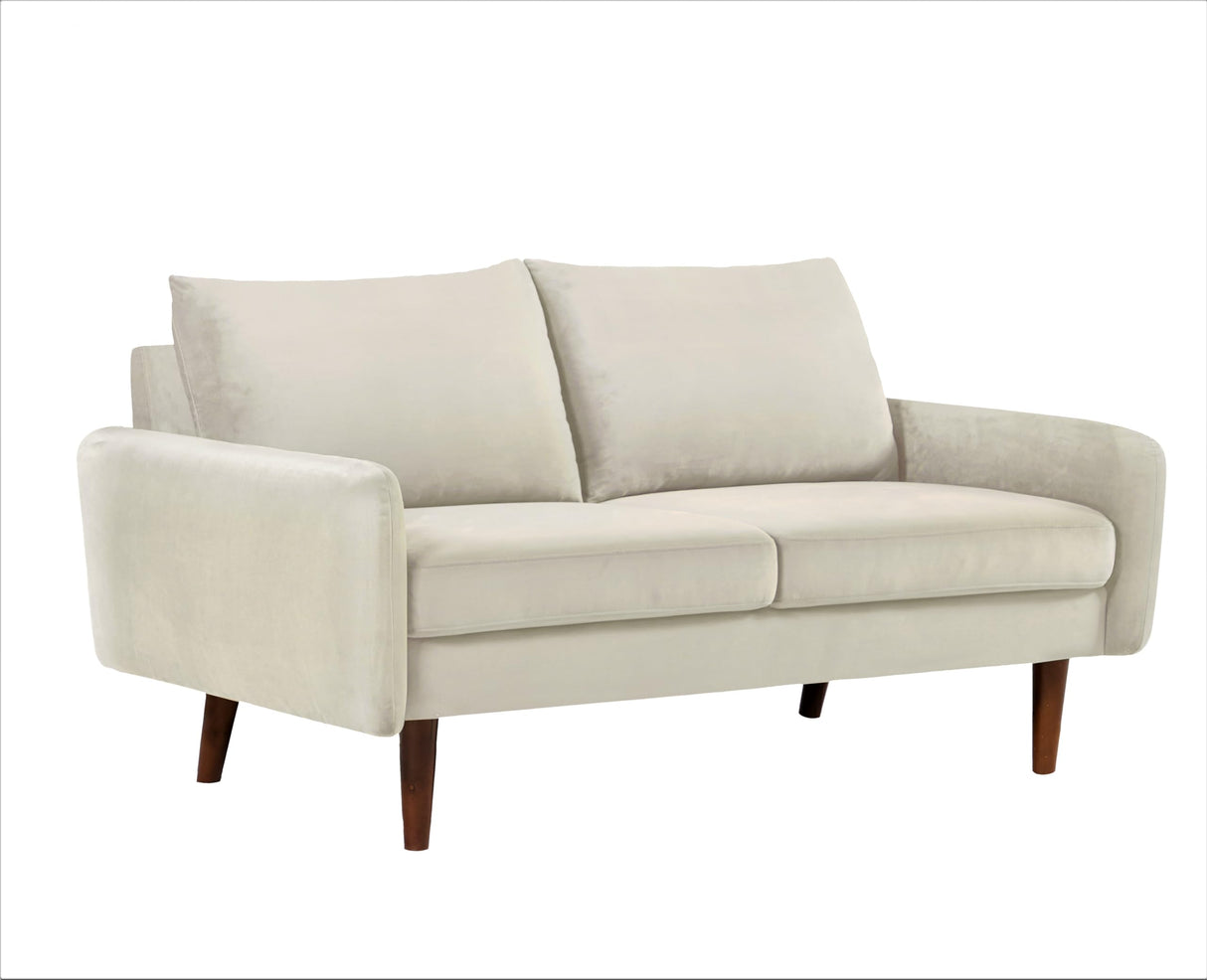 Direct Kent Velvet Loveseat Sofa for Modern Living Rooms and Compact Spaces