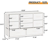 White Dresser with 9 Large Drawers for 55'' Long TV Stand Entertainment Center