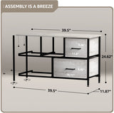 Dresser with 5 Faux Wood Drawers - Storage Unit Organizer Chest for Clothes