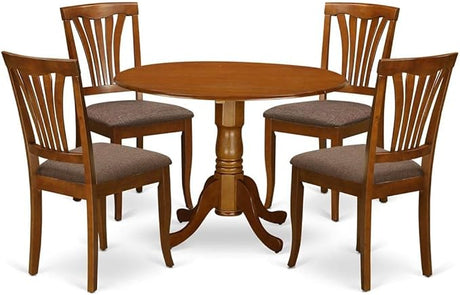 DLAV5-SBR-C 5 Piece Dinette Set for 4 Includes a Round Dining