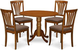 DLAV5-SBR-C 5 Piece Dinette Set for 4 Includes a Round Dining