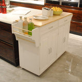 Large Kitchen Island with Storage, Kitchen Cart on Wheels with 2 Large Drawers