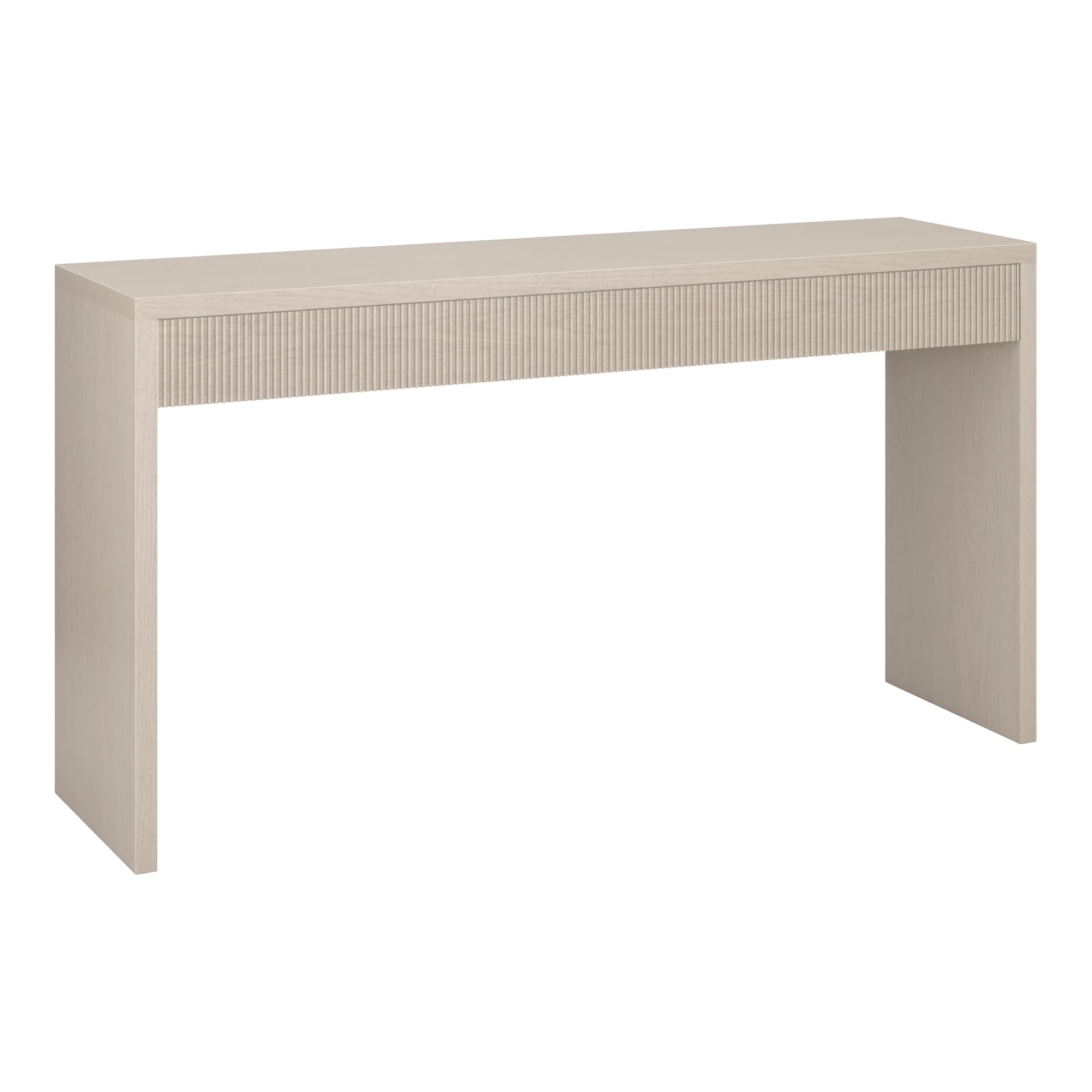 55" Wide Rectangular Console Table in Beech White, for Home