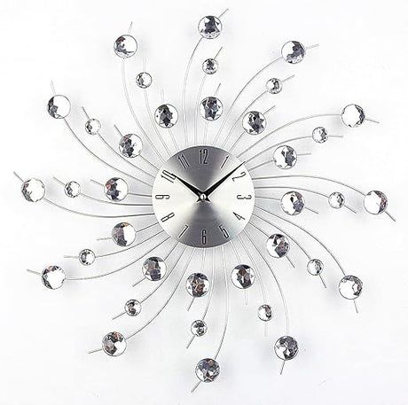 Modern 3D Crystal Wall Clock - Celebration Decorative Metal Wall Clock