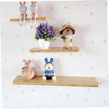 2 Pcs Wall Shelves Wall Bamboo Rack Storage Shelves Book Storage Racks