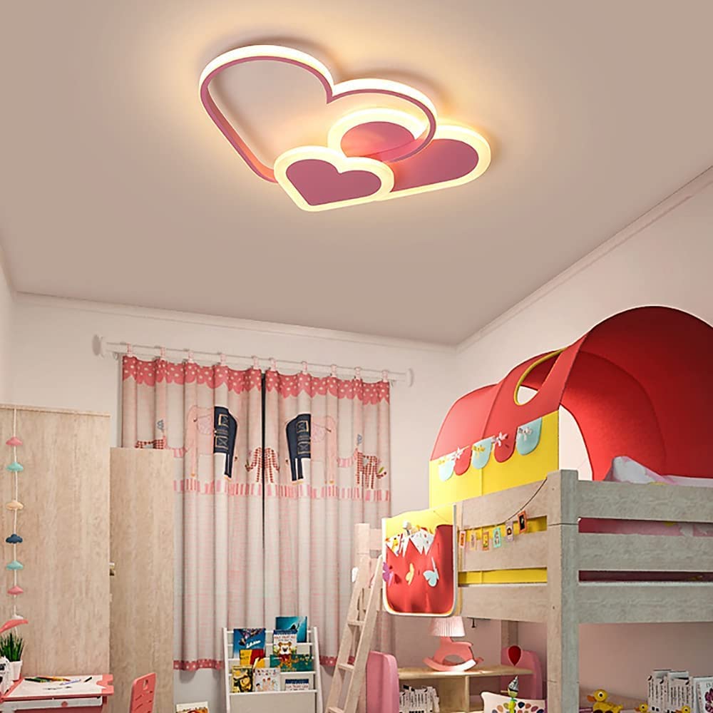 Heart Shaped LED Ceiling Light - Dimmable Kids Room Chandelier