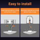 Smart LED Disk Lights 5/6 Inch - RGBWW Color Changing Dimmable Recessed Ceiling Lights (6-Pack)