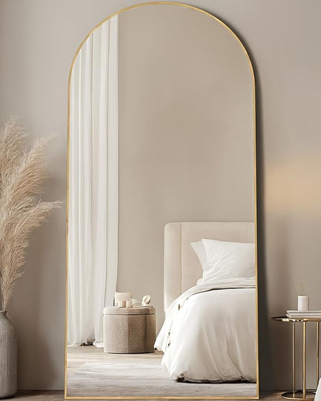 Full Length Mirror, 68"x26" Arched Floor Mirror Freestanding, Floor Standing Mirror