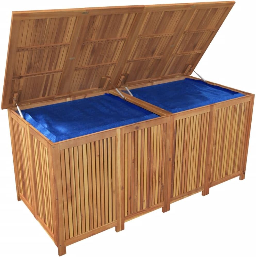 Large Solid Acacia Wood Garden Storage Box with Plenty of Water Resistant Liner