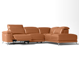 Valencia Pista Full Leather Right Chaise Sofa 112.5" | Italian Nappa Leather Modern Cloud