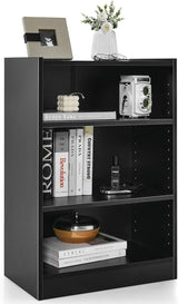 3 Tier Bookcase, Floor Standing Open Bookshelf with 18-Position Adjustable Shelves, Anti-toppling Device, Modern Multipurpose Display Storage Organizer for Living Room Study (1, White)