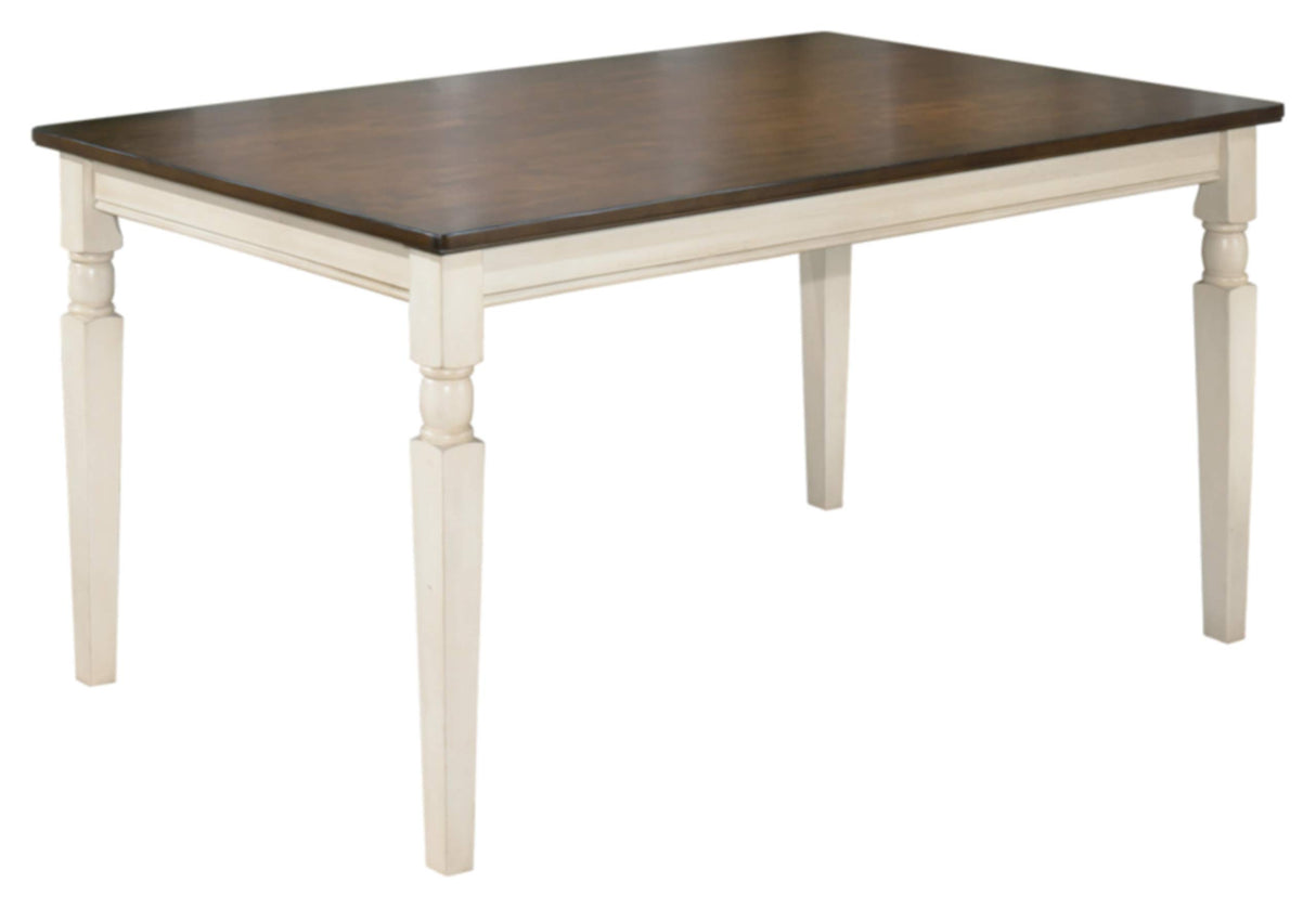 Whitesburg Cottage Dining Table, Seats up to 6, Brown & Antique White