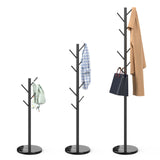 Heavy Duty Coat Rack with Natural Marble Base, Freestanding Metal Coat Stand