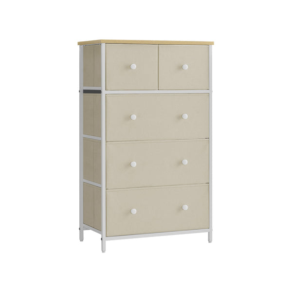 Storage Tower with 5 Fabric Drawers
