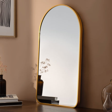 Wall Mirror - Golden Arch Framed Mirror - 17.7"x31.5" Wall-Mounted Mirror