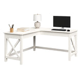 Computer Desk - L-Shaped Desk with X-Pattern Legs - for Office, Computer, or Craft Table