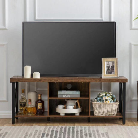 TV Stand for TV up to 55 Inches, TV Cabinet with Open Storage, TV Console Unit