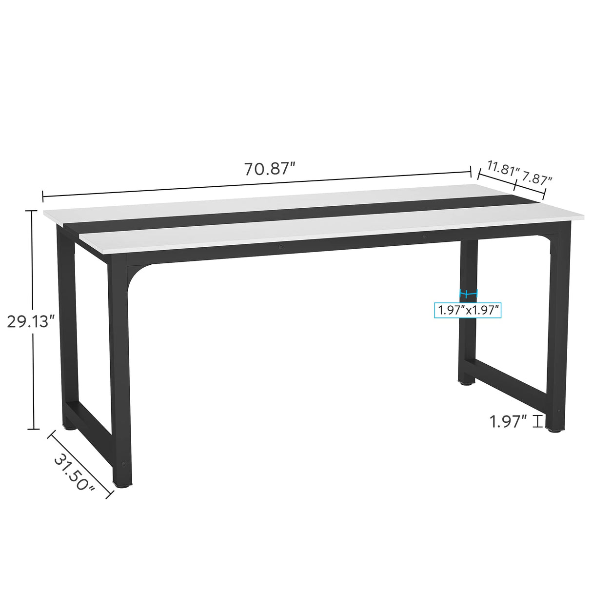 Large Office Desk Computer Table Study Writing Desk Workstation for Home Office