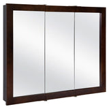 36 Inch Ventura Bathroom Medicine Cabinet, Wall Mounted, Mirror, Brown, 541359-ESP