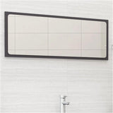 Bathroom Mirror Gray 39.4"X0.6"X14.6" Engineered Wood 804632