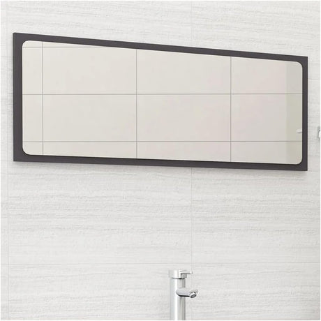 Bathroom Mirror Gray 39.4"X0.6"X14.6" Engineered Wood 804632