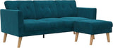 CosmoLiving by Cosmopolitan Upholstered 3-Seater Sofas, Blue