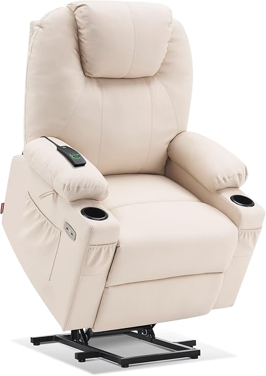 ComfortRise Power Lift Recliner Chair – Vibration, Cup Holders & Extended Footrest