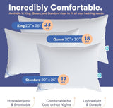 100% Luxury Down Pillows Queen Size Pack of 1 - Family Made in New York