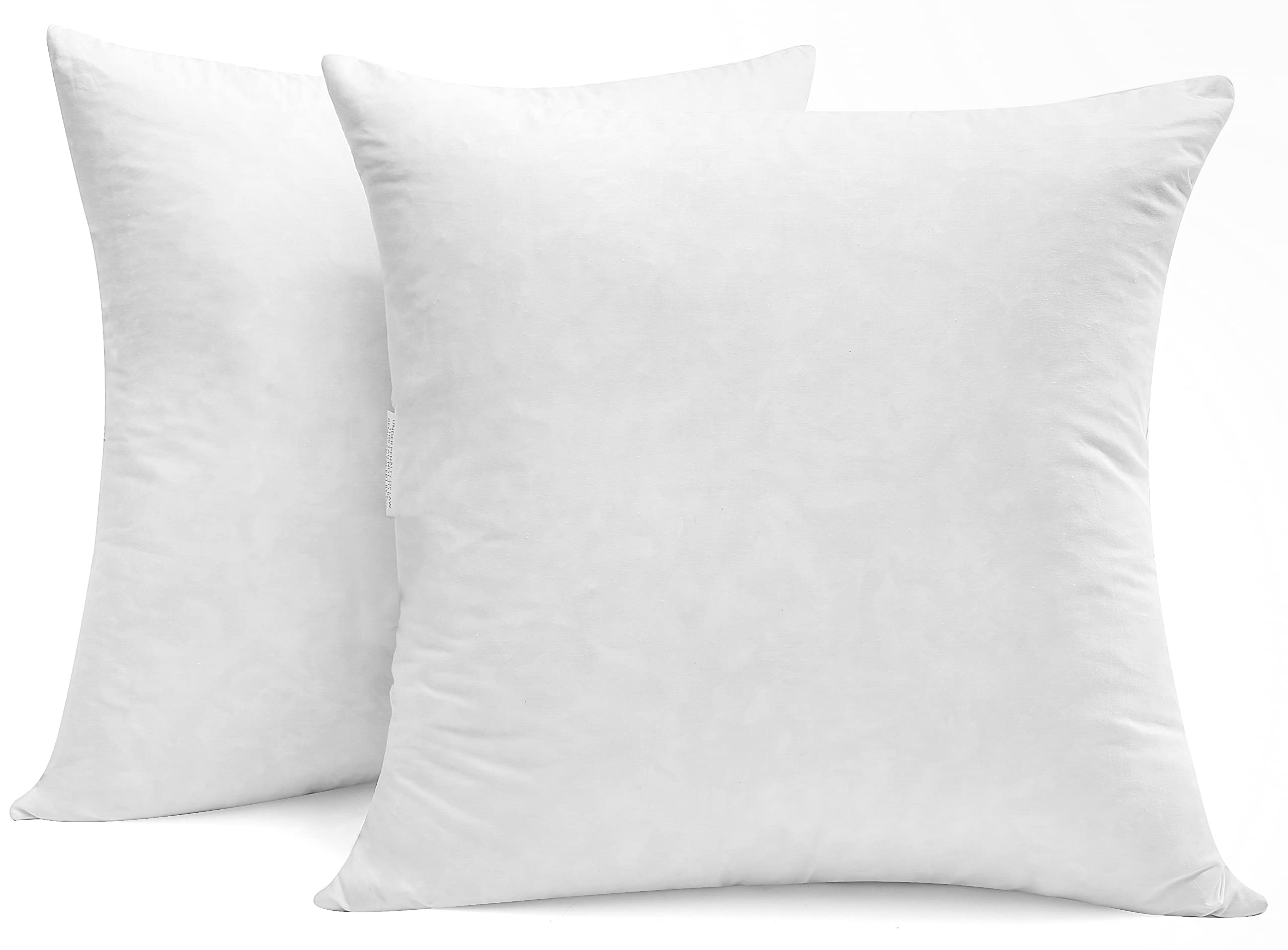 Luxury Goose Down Feather Pillow Inserts - 20x20IN, Double Layered Down-Proof Design