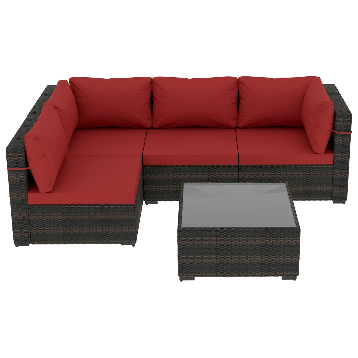 5 Pieces Patio Furniture Sets Outdoor Sectional Sofa
