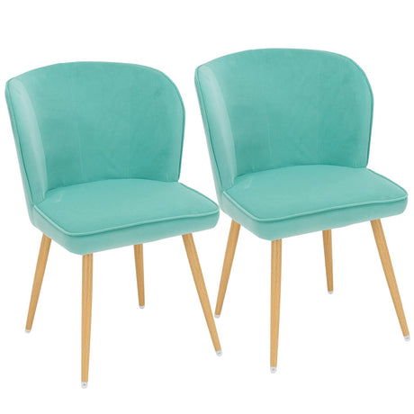 Dining Chairs Set of 2, Modern Velvet Dining Room Chairs with Metal Legs