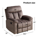 Manual Recliner Chairs, Soft Fabric Reclining Chair with Overstuffed Arm and Back,