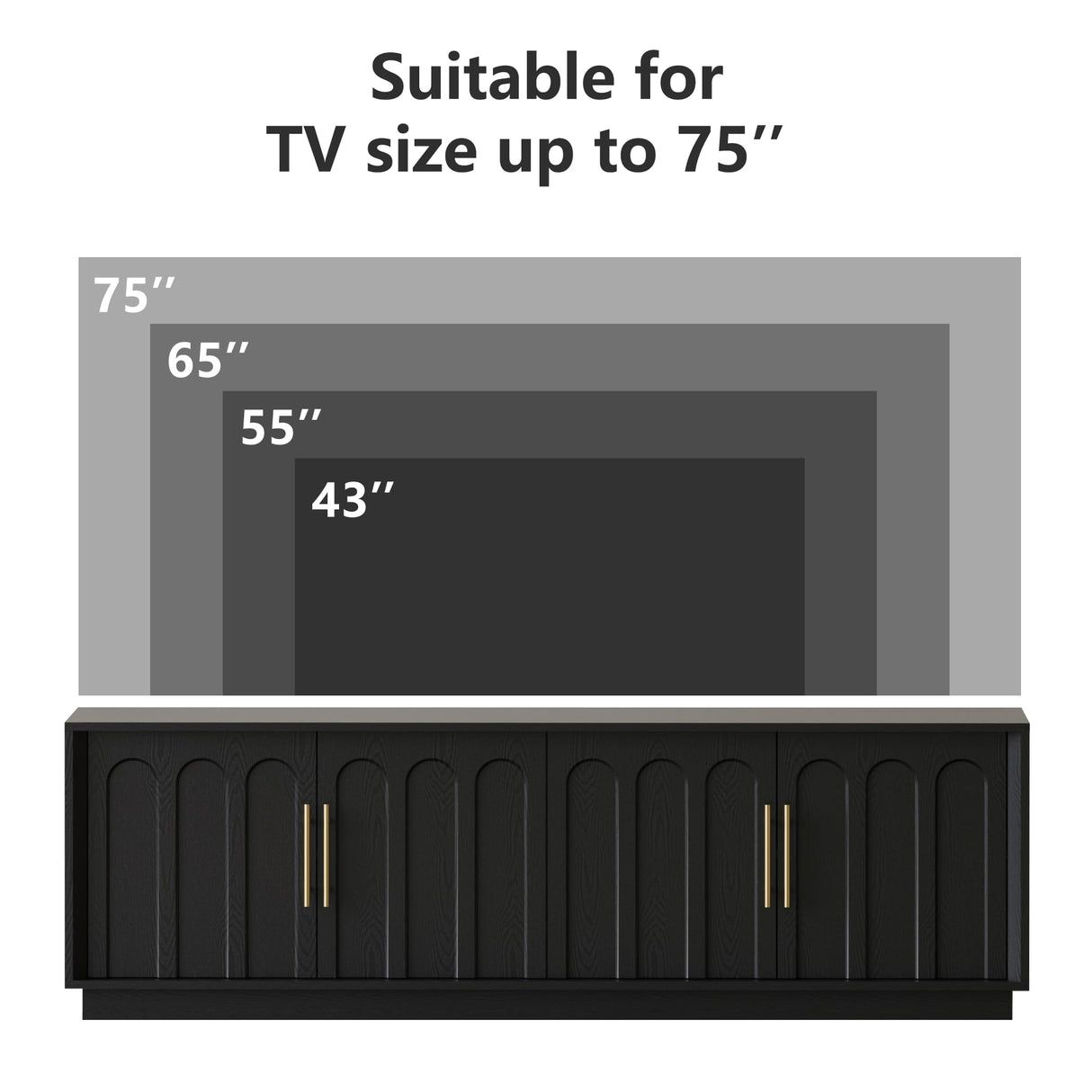 67" Modern TV Stand for 75 Inch TV with Adjustable Shelves