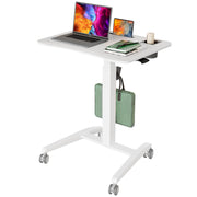 Mobile Standing Desk, Height Adjustable Rolling Laptop Desk, 27 inches Portable Sit