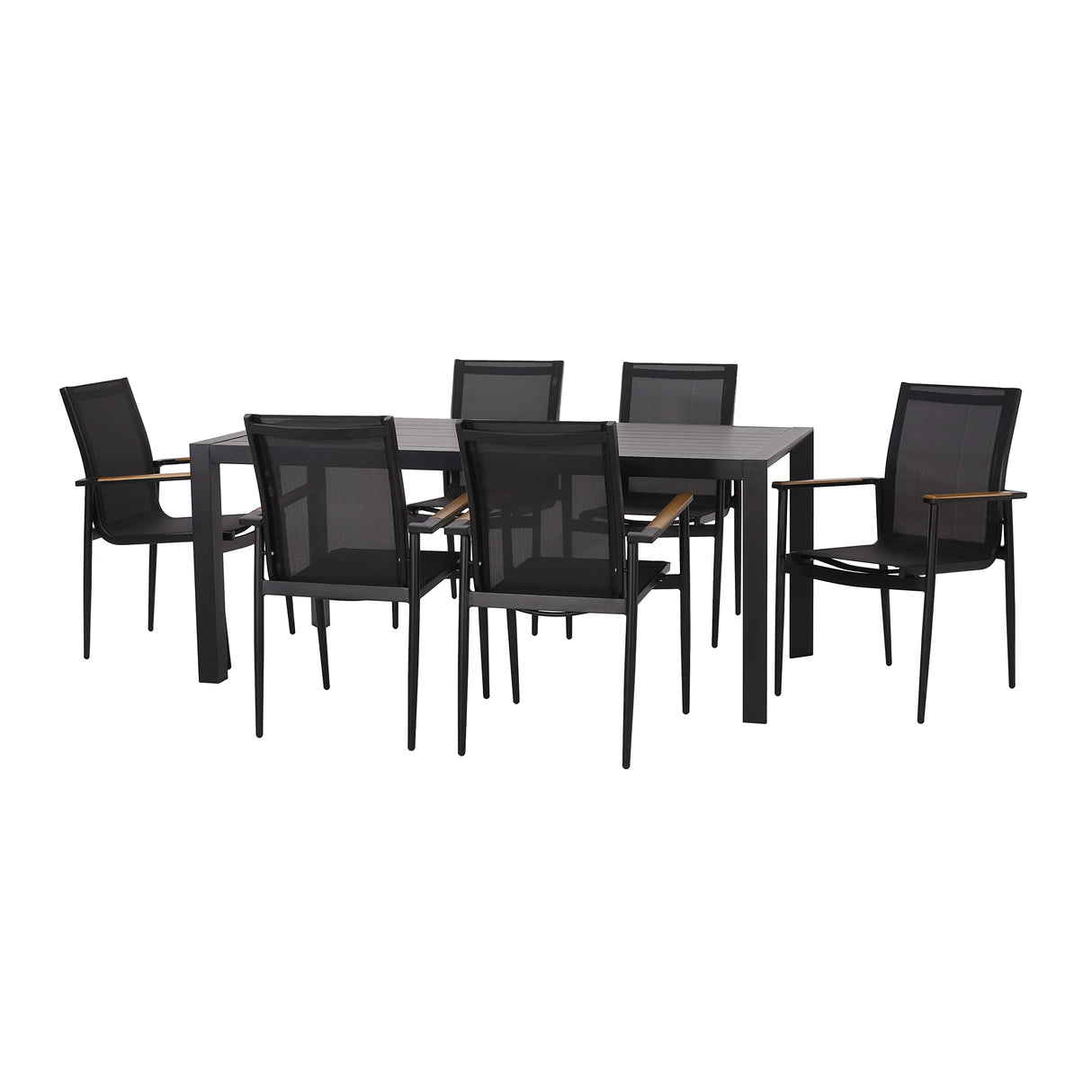 317636 Naop Dining Set, BlackNatural