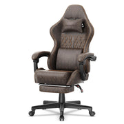 Vintage PU Leather Gaming Chair, Ergonomic Gamer Chair with Massage