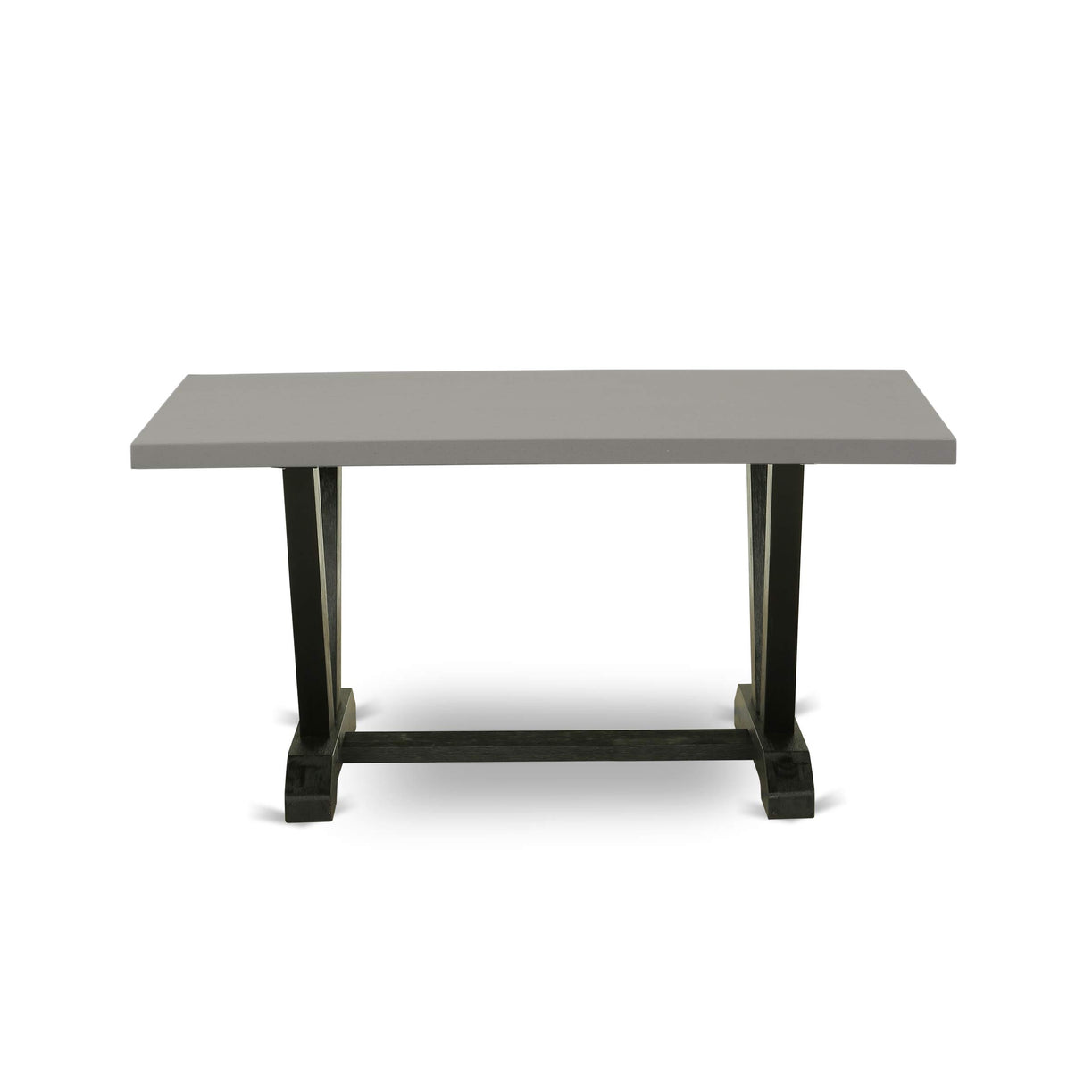 V-Style 7 Piece Room Set Consist of a Rectangle Kitchen Table with V-Legs and 6 Dark