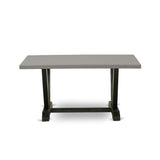 V-Style 7 Piece Room Set Consist of a Rectangle Kitchen Table with V-Legs and 6 Dark