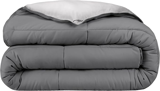 Extra Long Comforter - Reversible Colors - Goose Down Alternative - Ultra-Soft