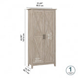 Key West Tall Storage Cabinet with Doors in Washed Gray