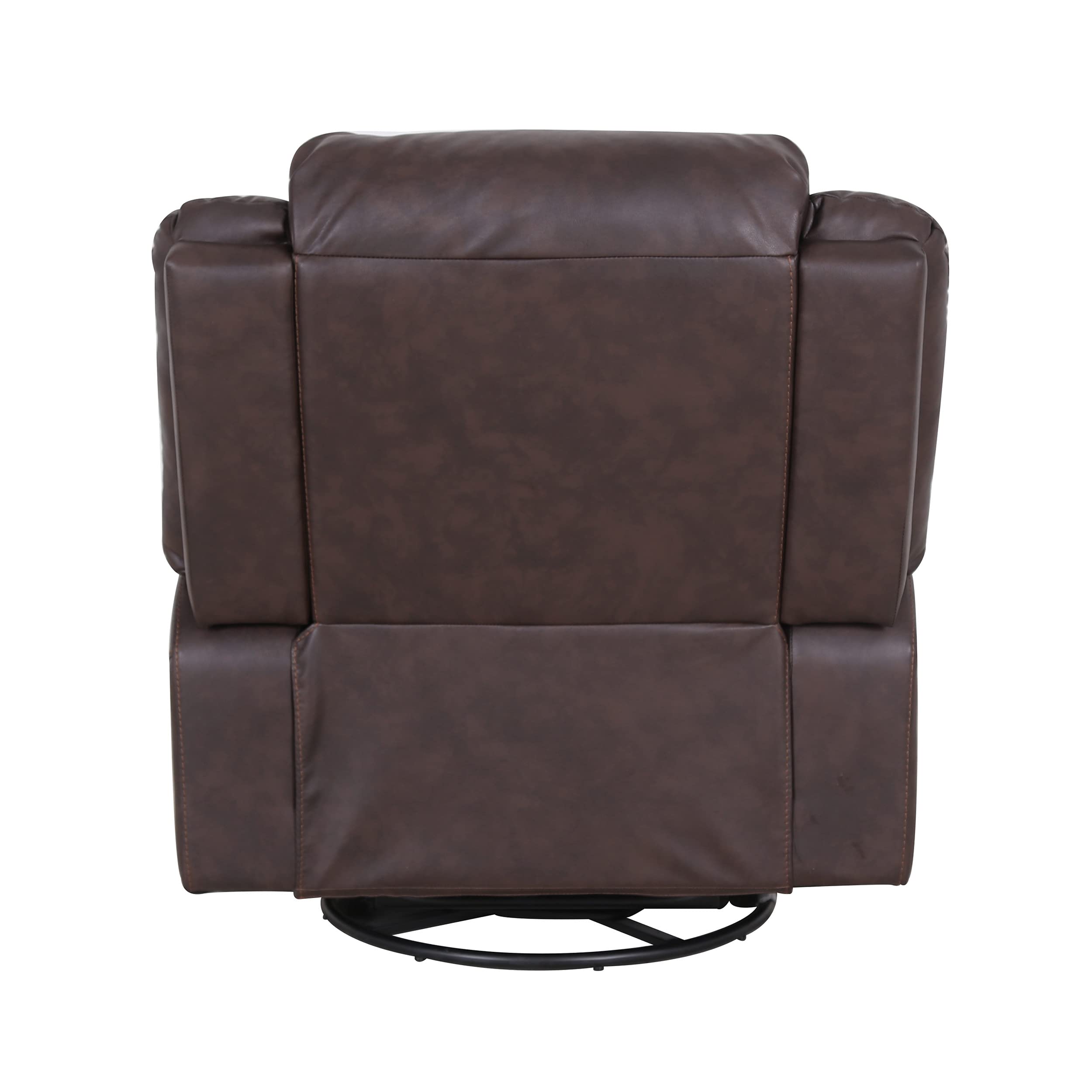 Classic Tufted Leather Swivel Recliner Comfortable & Stylish Lounge Chair
