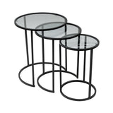 Alya Nesting Table Set of 3 Pcs - Glass End Tables Living Room Set