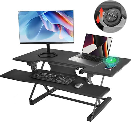 Electric Standing Desk Converter, Sit Stand Desk Converter for Home Office