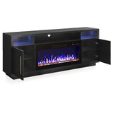 70" Fireplace TV Stand for TVs Up to 75", LED Light Entertainment Center with 36"