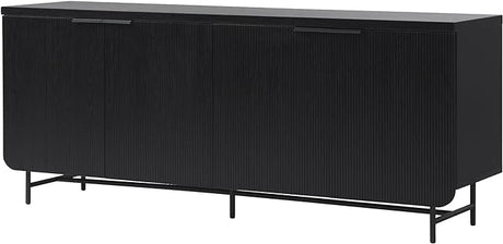 Modern Scandinavian Fluted Door Kitchen Storage Sideboard Buffet Cabinet Console,